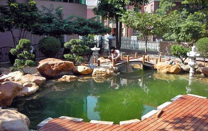 仿真假山水池如何调节