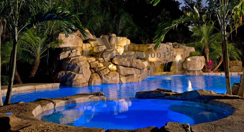 海南聚龙湾别墅水泥假山水池及仿真假山制作