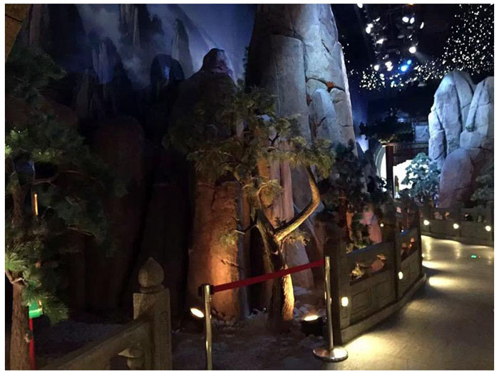 哈尔滨万达4d影院场馆塑石仿真假山制作工程