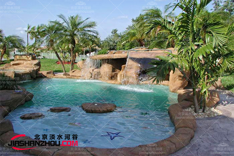 利用借景手法的TCP塑石假山景观在厦门海悦山庄酒店完美呈现