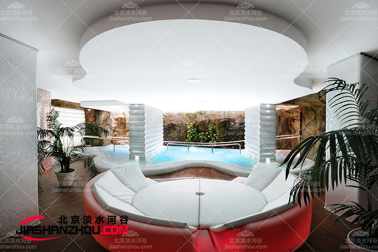 塑石假山使武汉华美达光谷大酒店室内外空间自然有格调饶有趣味