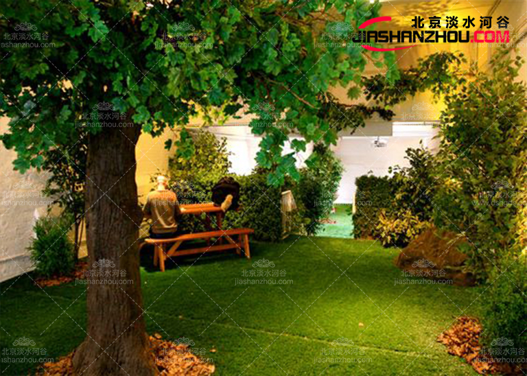 仿真树能为日光过度的乌镇记忆年华客栈庭院增添阴影