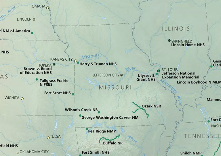 密苏里州的国家公园-历史与喀斯特地形（上）