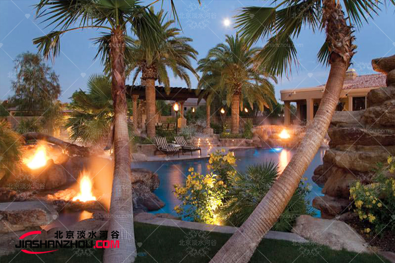 别墅小区邻里的仿真树f 景使人有宾来如归之感