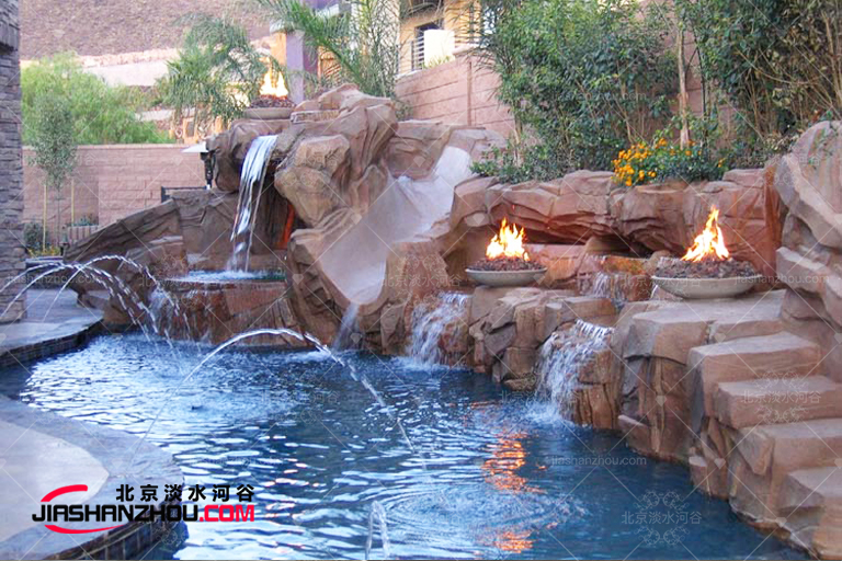 贵阳私人会所高品质塑石假山景观休闲美景