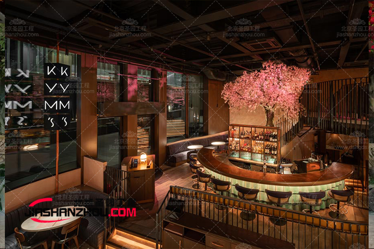 具特色室内外仿真树樱花树如何创建日式f 格酒店