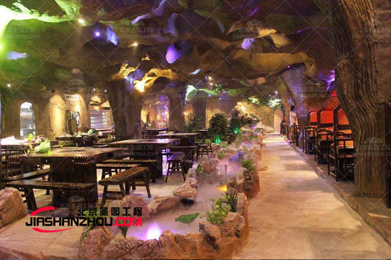 北京厂家人工岩洞饭店以简洁线条和轮廓走向现代