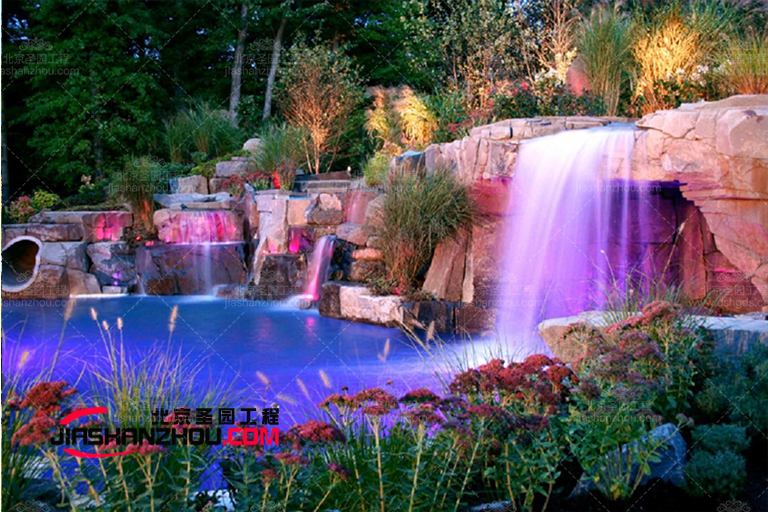 四川很多别墅院子里的塑石假山水池景观水池假山设计图