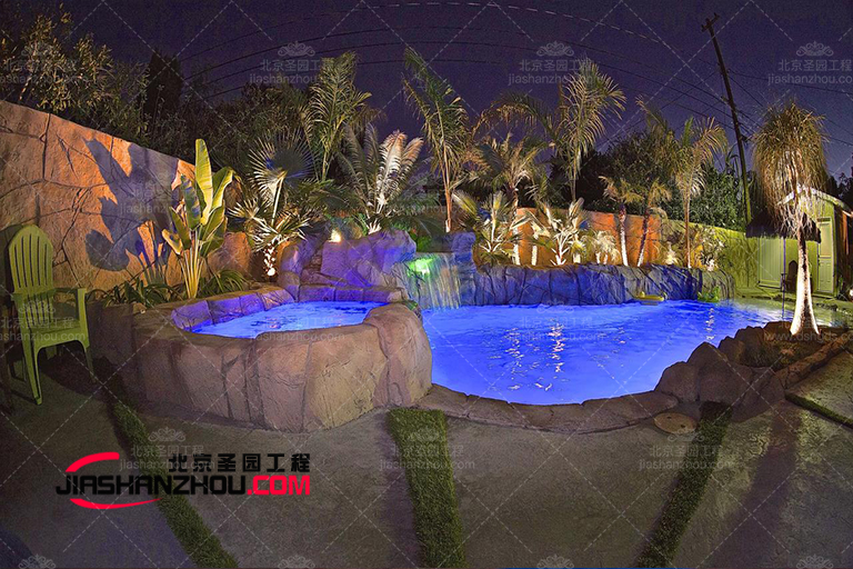 张家港中联皇冠小区人工TCP塑石假山景观项目