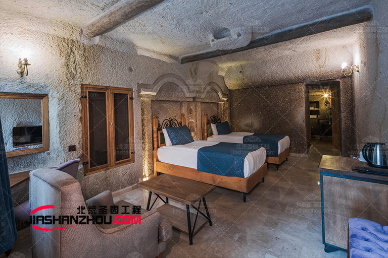 北京厂家关于仿真窑洞民宿卧室角落的创意想法
