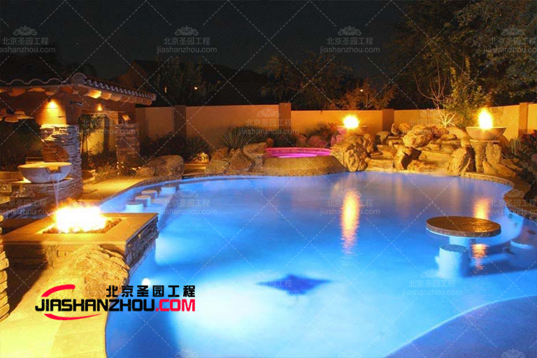 万科翡翠西湖塑石假山景观水池围栏设计的一部分欣赏