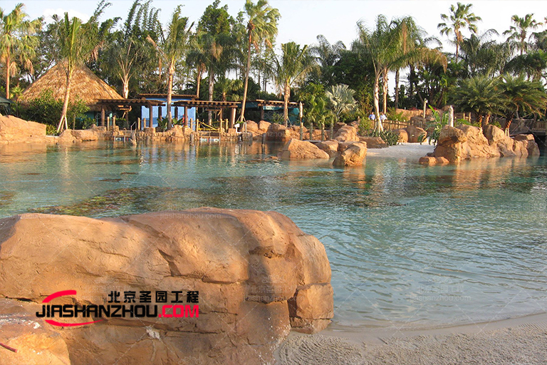 现代住宅热带f 格的GRC塑石假山水池景观设计