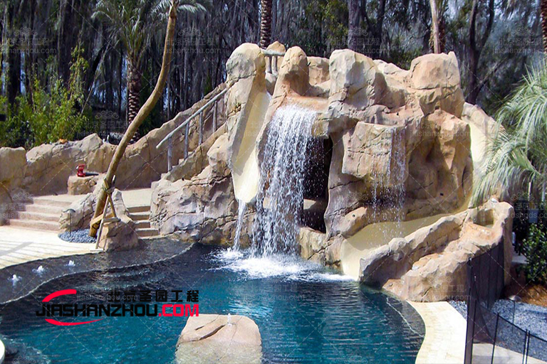 grc塑石假山瀑布水景 园林假山里的“佼佼者”