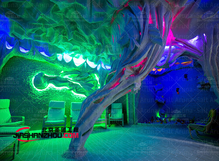 通过柔和温暖的灯光为喜马拉雅山盐疗房照亮特殊效果