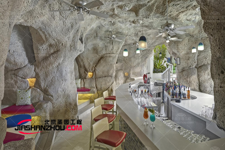圣园画廊展示了各种现代仿自然盐洞咖啡厅设计制作