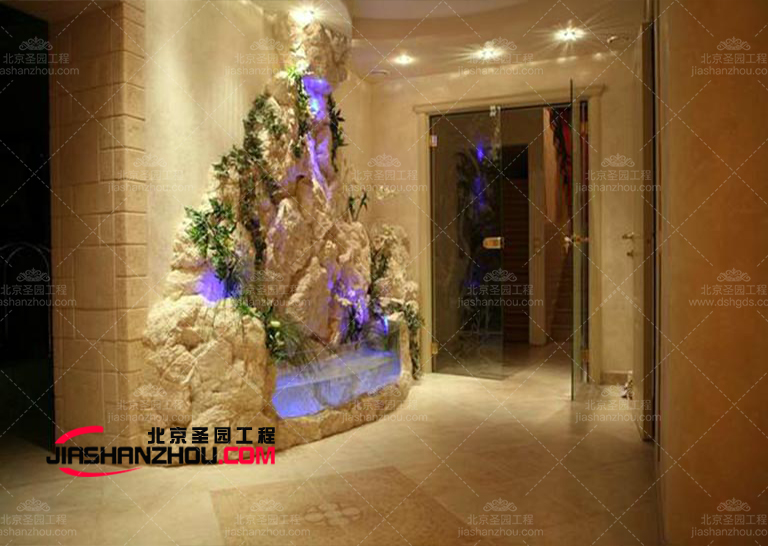 2022厂家于江苏宿迁德室内RGC塑石假山景观工程完工