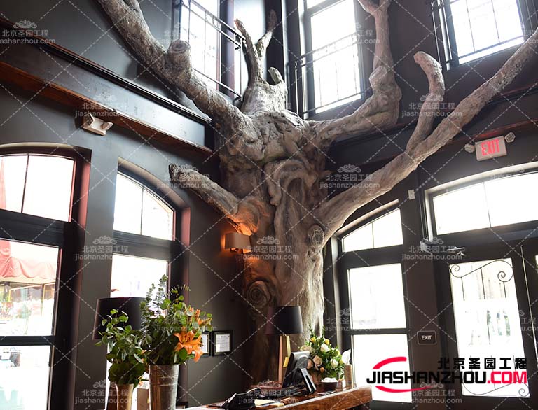 仿真树造景带动了整个园林景观的f 景发展