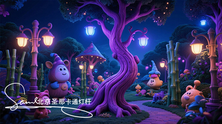 高颜值卡通灯杆 在深圳乐高乐园里看卡通灯杆的斑驳光影