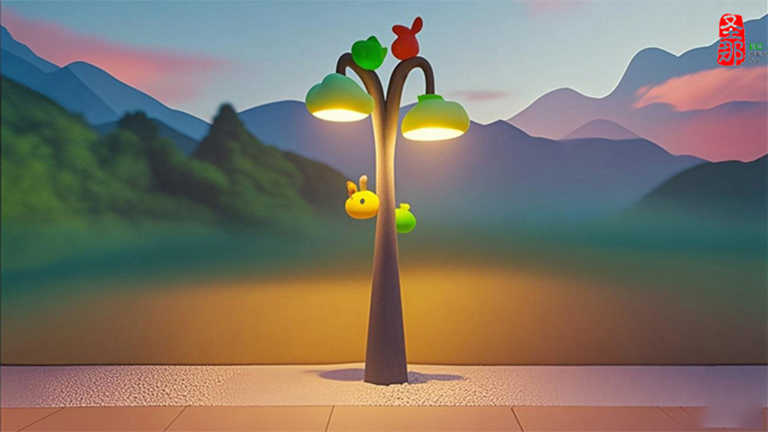 公园乐园的魅力神器 沈阳卡通灯杆让夜晚的景色越加温暖