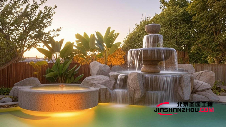 北京景区仿真假山水池制作 特别的鱼池景观案例展现效果图片