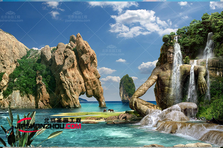 天津环保安全型水泥假山实现人与自然的和谐共鸣