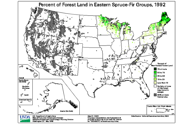 东部云杉杉木类型地图.jpg 东部云杉杉木类型地图