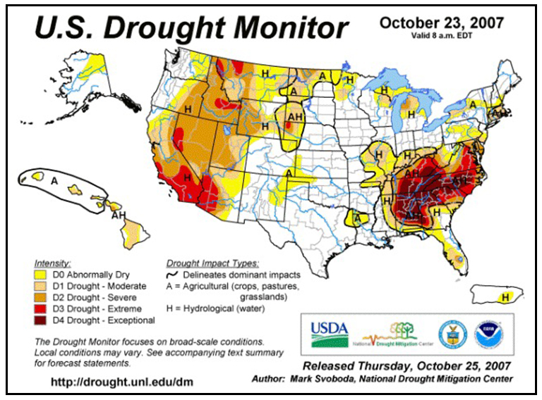 美国干旱监测图.jpg 美国干旱监测图