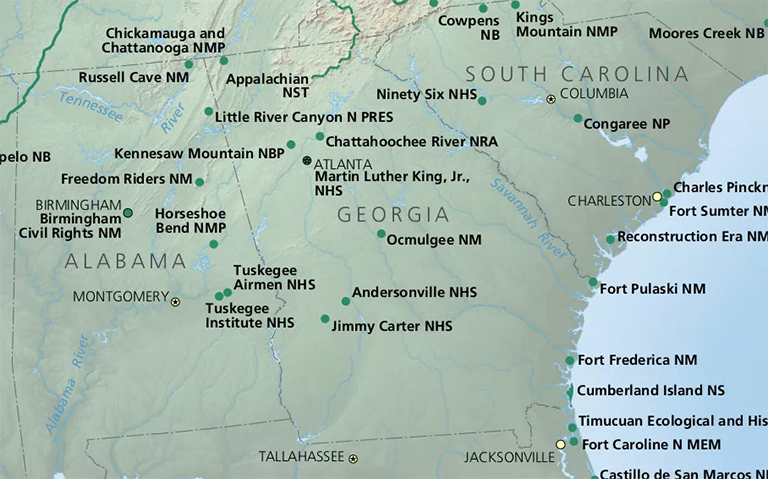 佐治亚州国家公园的美国国家公园服务地图.jpg 佐治亚州国家公园的美国国家公园服务地图