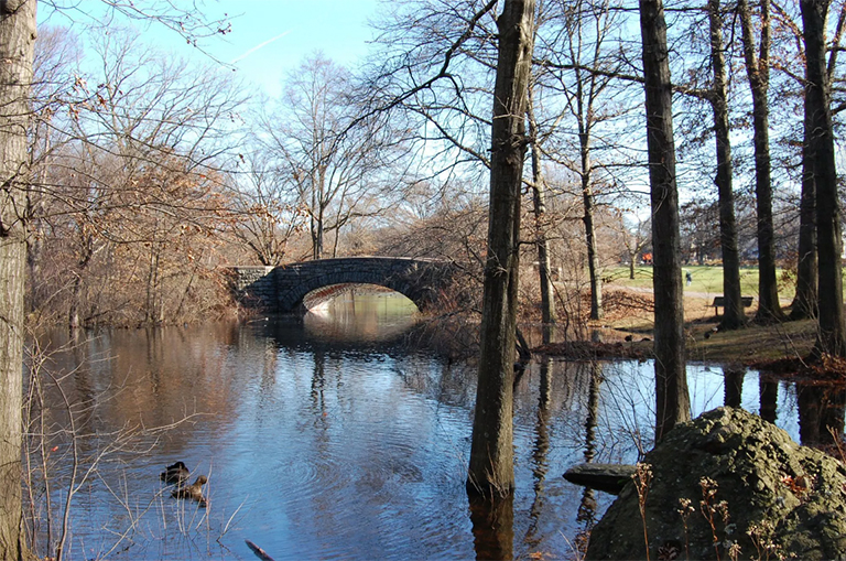 石桥梁的照片在安静的池塘的在一个公开高尔夫球场上.jpg 石桥梁的照片在安静的池塘的在一个公开高尔夫球场上