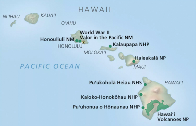 夏威夷国家公园的地图.jpg 夏威夷国家公园的地图