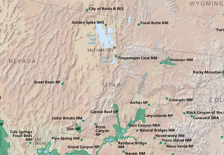 国家公园管理局在犹他州的国家公园地图.jpg 国家公园管理局在犹他州的国家公园地图