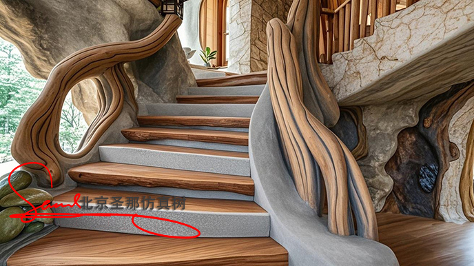 水泥仿木台阶.jpeg 水泥仿木台阶