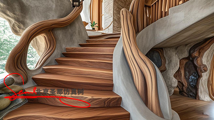 水泥仿木台阶.jpeg 水泥仿木台阶