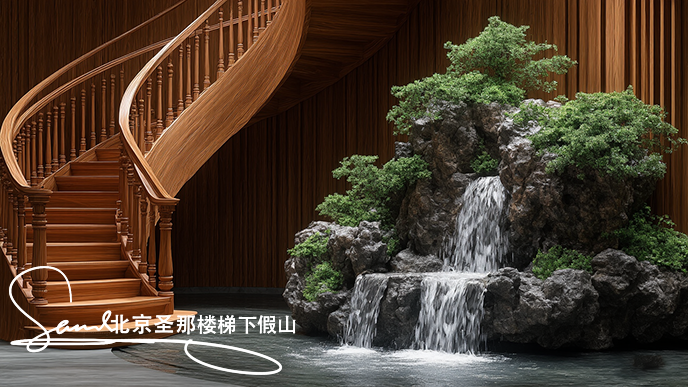 楼梯假山