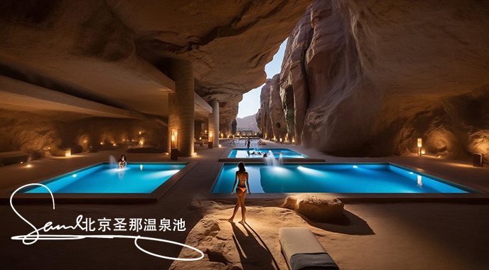 塑石假山温泉池