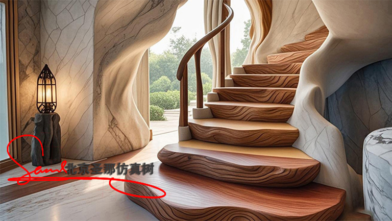 水泥仿木楼梯.jpg 水泥仿木楼梯