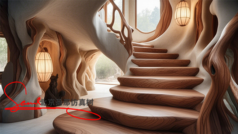 水泥仿木楼梯