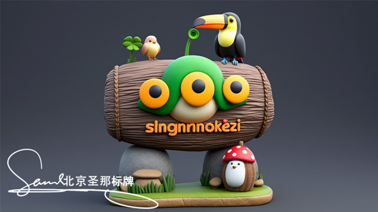 水泥仿木标识牌