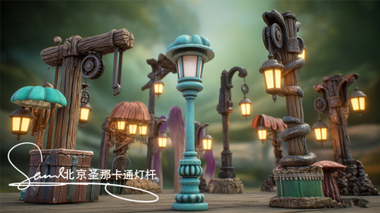 水泥仿木灯杆.jpg 水泥仿木灯杆