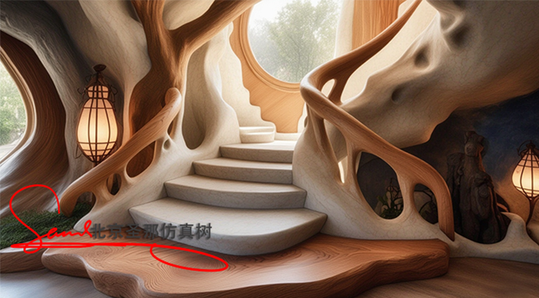 水泥仿木楼梯.jpg 水泥仿木楼梯