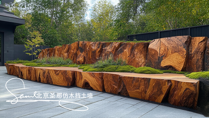 水泥仿木挡土墙