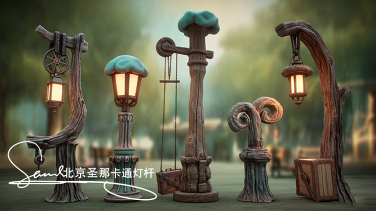 水泥仿木灯杆.jpg 水泥仿木灯杆