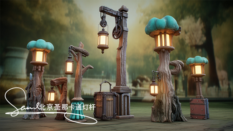 水泥仿木灯杆.jpg 水泥仿木灯杆