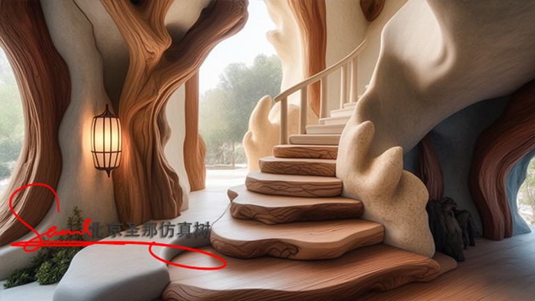 水泥仿木楼梯.jpg 水泥仿木楼梯