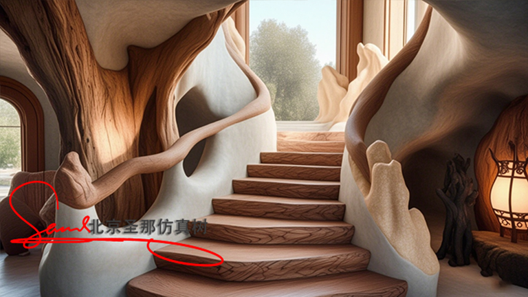 水泥仿木楼梯.jpg 水泥仿木楼梯