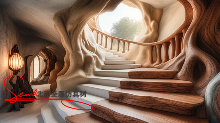 水泥仿木楼梯.jpg 水泥仿木楼梯