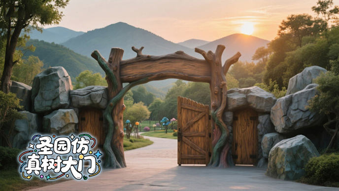 仿真树大门
