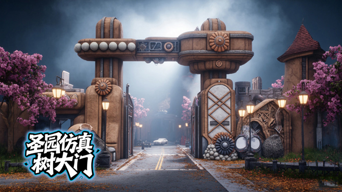 仿真树大门