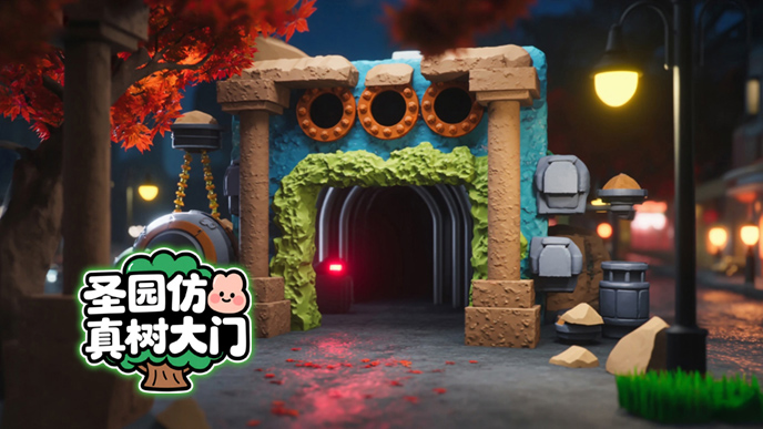 仿真树大门