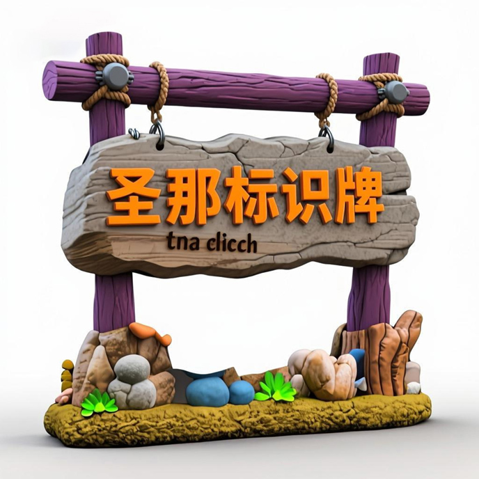 水泥仿木标识牌